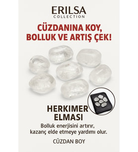 Sertifikalı Cüzdan Boy Herkimer Elması Taşı - Berraklık ve Netlik Hissi Kazandırır (Çok Renkli)