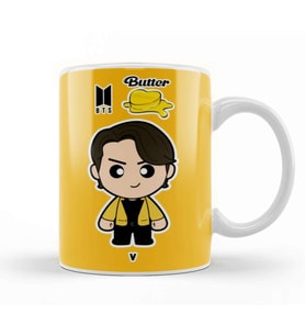 Bts Taehyung V Butter Version in Minime Style Kupa Bardak Porselen