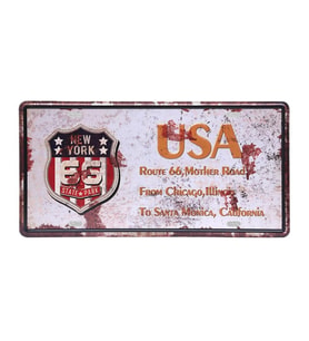Dekoratif 3D Metal Plaka USA New York 30cm (Karışık)