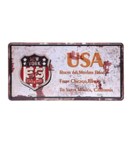 Dekoratif 3D Metal Plaka USA New York 30cm (Karışık)