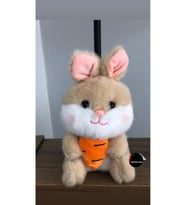 Sevimli Havuçlu Tavşan Peluş Oyuncak Anahtarlık Hediyelik Uyku Arkadaşı 15 Cm (Çok Renkli)