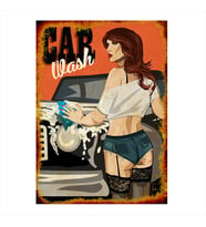 Oto Yıkama Pin Up Kızı Hediyelik Mdf Tablo