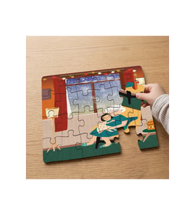 Büyükanne ve Torun Tasarımlı 24 Parça Ahşap Çocuk Puzzle MPK0242