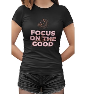 Focus On Siyah Kadın Tshirt