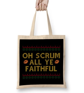 Rugby Christmas Oh Scrum All Ye Faithful Bez Çanta Uzun Saplı