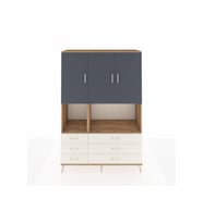 Hyperion Dolap 6 Raflı 6 Çekmeceli 3 Kapaklı 132x44x195 Çam-Antrasit/Aytaşı