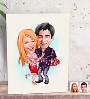 BK Gift Kişiye Özel Sevgililer Karikatürlü Dekoratif Mini Kanvas Tablo 15x20cm-2