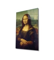 Miyrem Glasses Collection -A1^#  Mona Lisa Portresi Sanat Cam TabloCam Tablo (Çok Renkli)