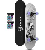 Ledli Silikon Teker Kaykay Semi-PRO 8 Katman Yüzey Zımparalı Işıklı Kaymaz Skateboard 80 cm Gri