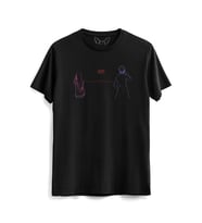 Steins;Gate Neon Baskılı Siyah Tshirt