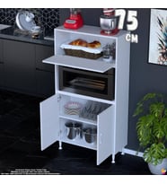 Eliusta Rona 75 cm Çok Amaçlı Mutfak Kiler Dolabı Raflı Mikrodalga Fırın Standı Banyo Dolabı 75x150x32 cm