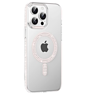 Durukar® iPhone 15 Pro Move Taşlı Magsafe Kapak - Gümüş