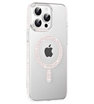 Durukar® iPhone 15 Pro Move Taşlı Magsafe Kapak - Gümüş