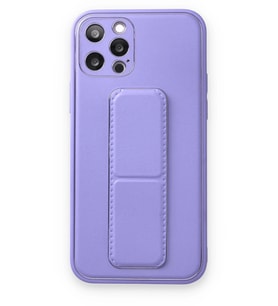 Pilelistore   iPhone 12 Pro Kılıf Coco Deri Standlı Kapak - Koyu Lila