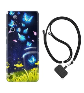 Xiaomi Mi 13 Lite Kılıf Resimli Boyun Askılı İpli Desenli Silikon Flowers Fox 1309