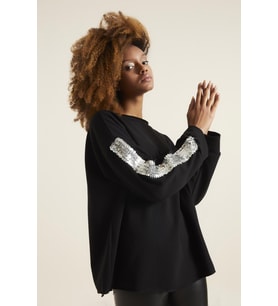 LAME KOL DETAY SWEATSHIRT 