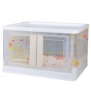 SN-25883 72L Katlanabilir Plastik Saklama Kutusu Renkli Kapaklı Tekerlekli 40x64x37cm