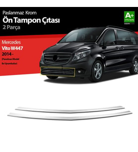 Mercedes Vito Uyumlu W447 Krom Ön Tampon Çıtası 2 Parça. 2014 Üzeri Panelvan