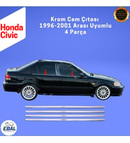 Honda Civic Krom Cam Çıtası 4 Parça 1996-2001 Arası P. Çelik