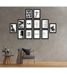 12 Parça Çerçeve Görünümlü Mdf Tablo (ahşap Çerçeveli Görünümlü) TG12SET12WALL1