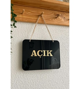 Mağaza Açık Kapalı Tabelası Pleksi - 20*15 Cm - 1 Adet Kancalı Cam Vantuzu Hediye