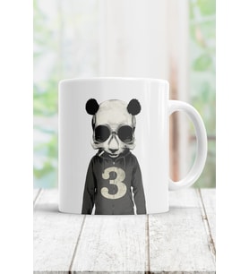 Beyaz Panda Skull Kupa Bardak
