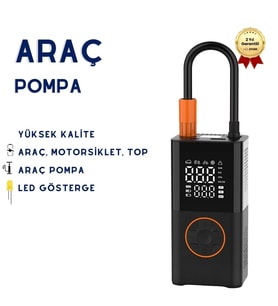 Mini Taşınabilir Kompresör ve LED Aydınlatmalı Araç Oto Pompa