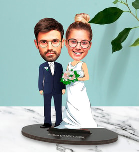 Kişiye Özel Fotoğraflı Gelin Damat Tasarımlı Biblo