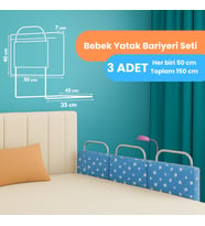 Miralay Yeni Nesil Yatak Bariyeri 50 x 40 cm Mavi Yıldız ( 3 Adet)