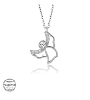 Swarovski Taşlı Gümüş Melek Bayan Kolye