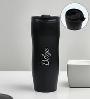 Kişiye Özel Klasik Model 400 ML Siyah Çelik Termos