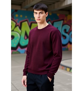 Erkek Bisiklet Yaka Standart Kol Regular Kalıp Sweatshirt Fonksiyonel Dayanıklı Kaliteli Şık