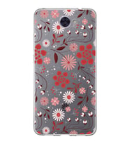 Huawei Y7 2017 Uyumlu Kapak Flowers Tasarımlı Şeffaf Silikon Kılıf