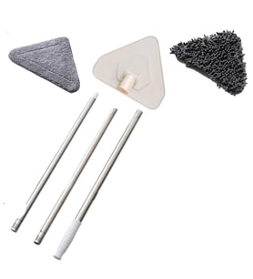 River World Teleskopik Saplı 150 cm Üçgen Mop Cam Duvar Tavan Fayans Parke Temizleyici Mop