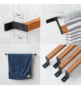 Ahşap Metal Havlu Tutacağı Metal Havlu Askısı 40 Cm Mutfak Banyo Çok Amaçlı Askılık Fincan Askılığı Mutfak Gereçleri Askılığı
