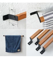 Ahşap Metal Havlu Tutacağı Metal Havlu Askısı 40 Cm Mutfak Banyo Çok Amaçlı Askılık Fincan Askılığı Mutfak Gereçleri Askılığı