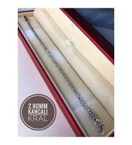 2.8mm Kancalı Kral Gümüş Erkek Bileklik Künye • Işıklı Kutuda • Sevgiliye • Eşe • Babaya Bileklik