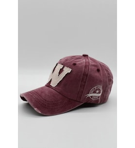 Kadın Bordo Eskitme Vintage Kep Şapka