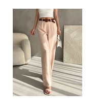 Beli Kemerli Keten Pantolon