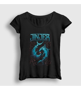 Presmono Kadın Siyah Hammerhead Jinjer T-Shirt 160868tt