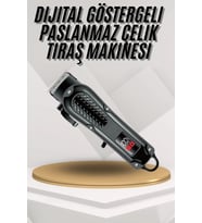 Dijital Profesyonel Kablosuz Saç Sakal Tıraş Makinası Sessiz Paslanmaz Çelik