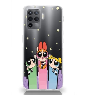 Oppo Reno 5 Lite Uyumlu Powerpuff Girls Desenli Şeffaf Telefon Kılıfı