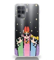 Oppo Reno 5 Lite Uyumlu Powerpuff Girls Desenli Şeffaf Telefon Kılıfı
