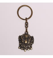 TUĞRA TEMALI BRONZ RENKLİ KROM ANAHTARLIK-ANAH665