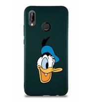 Huawei P20 Lite Soft Premier Kapak Donald Duck-A Tasarımlı Silikon Kılıf - Yeşil (Şeffaf)