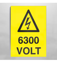 6300 Volt Uyarı Levhası 50x70cm (Karışık)