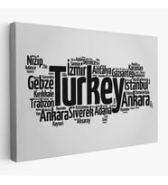 İller İsimli Dekoratif Kanvas Tablo 1018