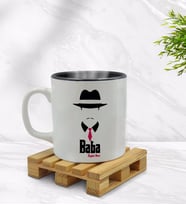 BK Gift Kişiye Özel Baba Godfather Tasarımlı İçi Siyah Renkli Kupa Bardak Model 11