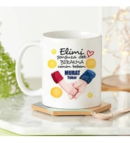 Kişiye Özel Ellerimi Hiç Bırakma Babam Kupa Bardağı