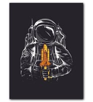Cakatablo MDF (Ahşap) Tablo Fantastik Uzay Mekiği Dondurma Şekilli Astronot